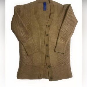 Kit & Ace S/M Ash Merino wool blend stretch ribbed cardigan